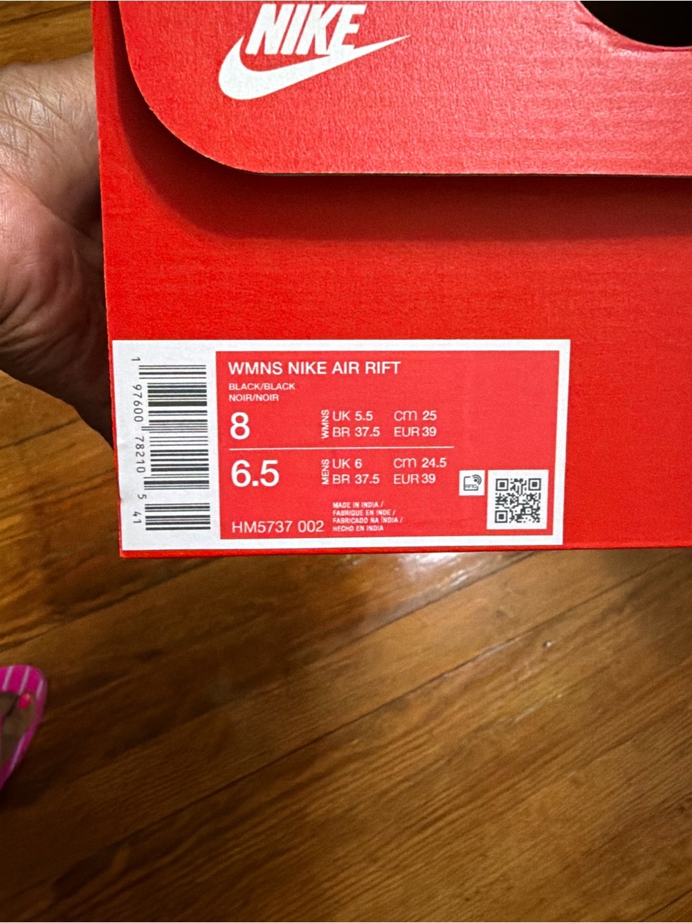 Nike Black leather Air Rift Sneakers - Picture 6 of 8